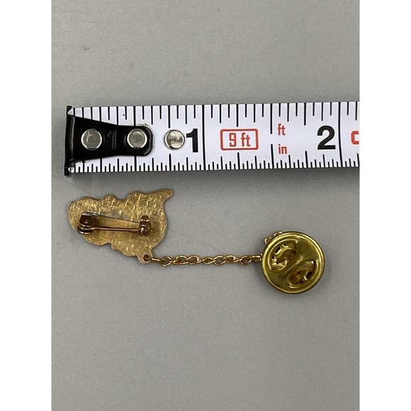 Vintage Red Hair Little Girl & Dog on Chain Collectible Dangle Lapel Pin Brooch - Picture 6 of 6